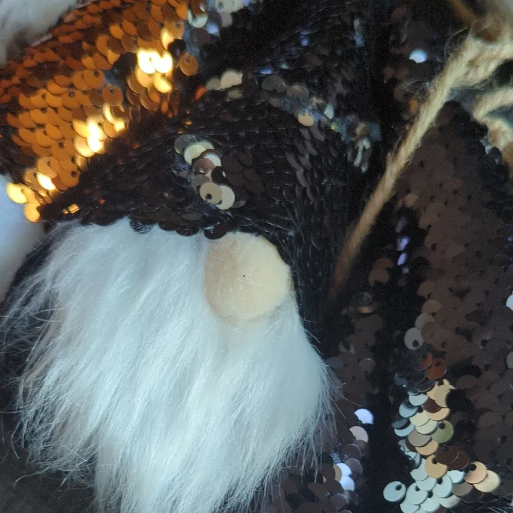 Halloween Reversible Sequin Gnome Garland Holiday Decor